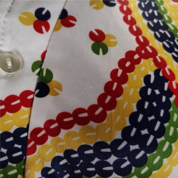 Vintage 70s Lily Dache Rainbow Print Disco Top Oversized XL–2X Pride Style - Picture 10 of 13